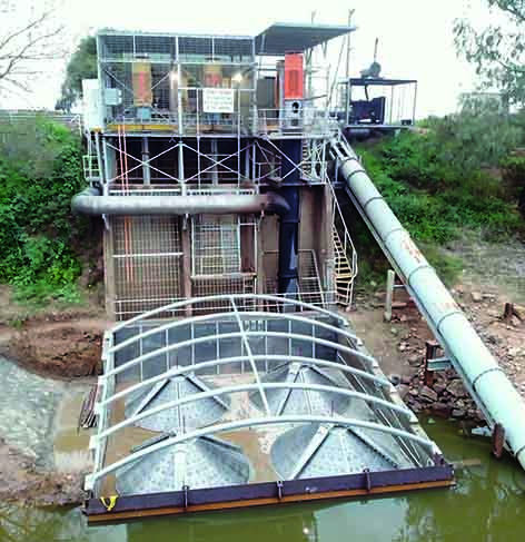 Fish screens installed this year as part of a trial in the Macquarie Valley to assess the impacts on fish and pumping efficiency.