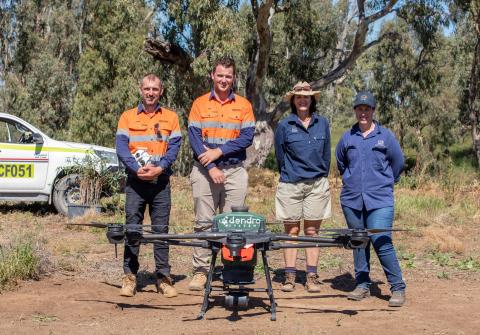 The Dendra Systems team with Stacey Vogel (CottonInfo  CRDC) and Dr Rhiannon Smith (UNE)
