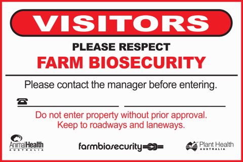 Farm Biosecurity sign